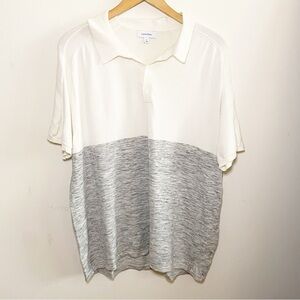Men’s Calvin Klein White and Grey Polo Shirt